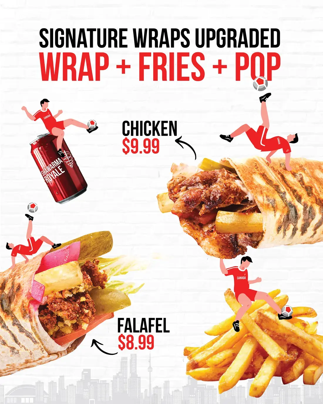 Signature Wraps Upgraded: a signature wrap with fries and a pop