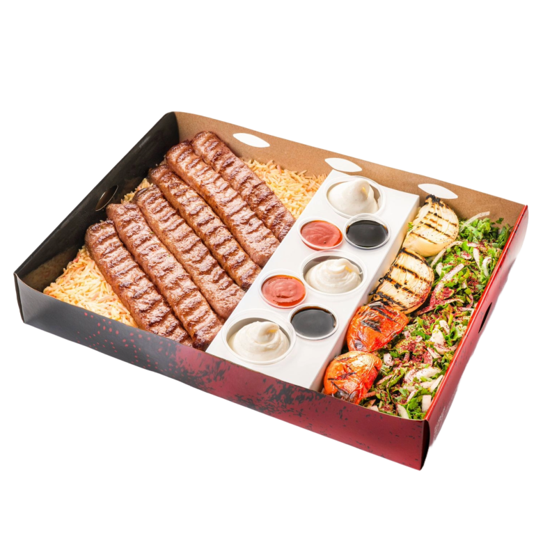 Kabab rice & fries platter