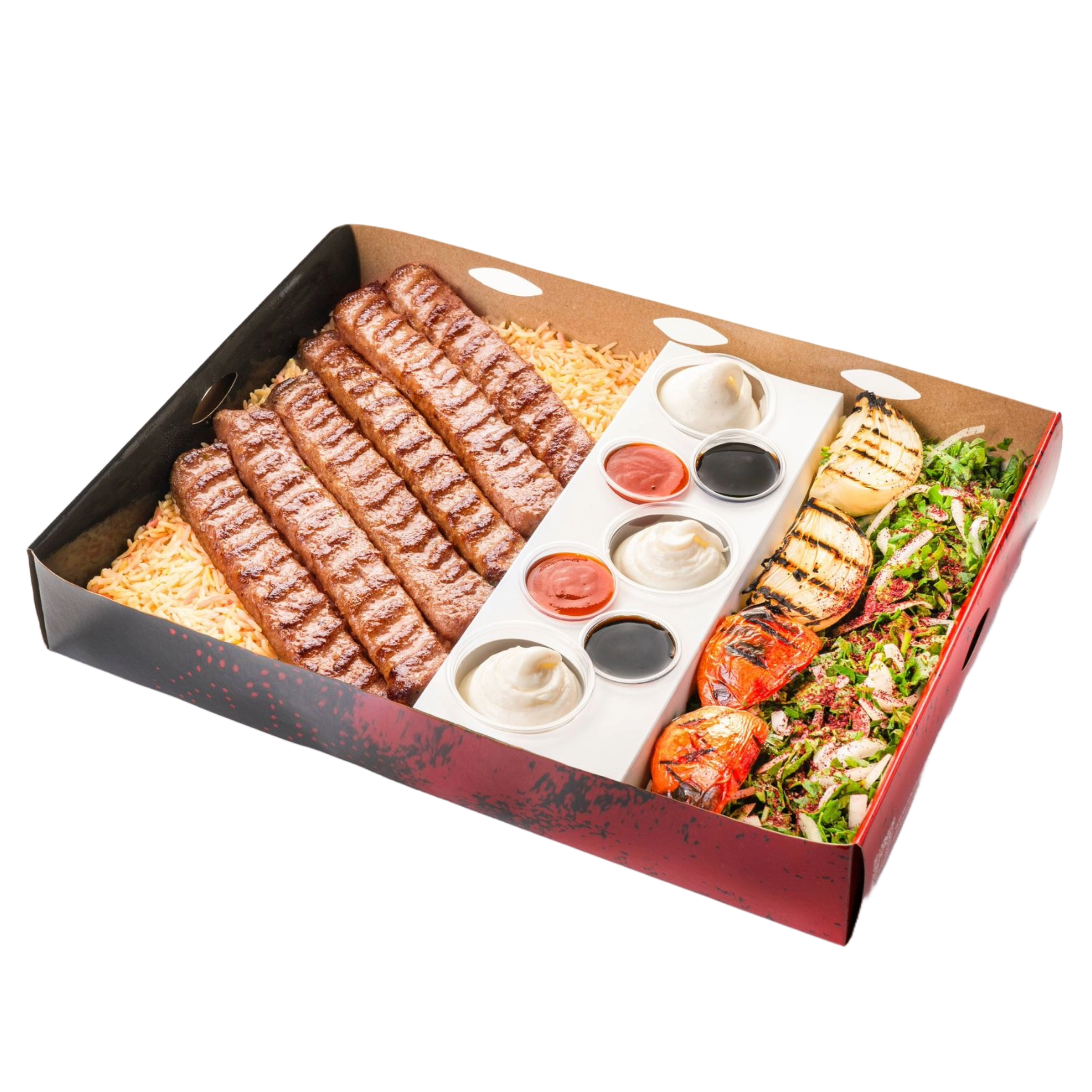 Kabab rice & fries platter