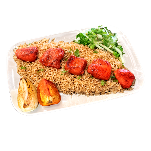 Tandoori Kebab on Rice/Fries